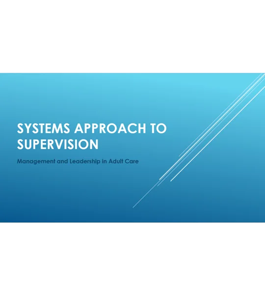 Supervision Systems Approach Training Resources