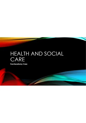 Tracheostomy Care Training Resources