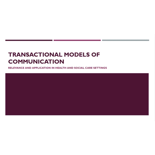 Transactional Models of Communication Training Resources