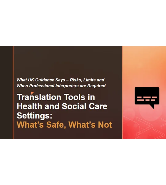 Translation Tools What's Safe and What's Not Safe Training Resources