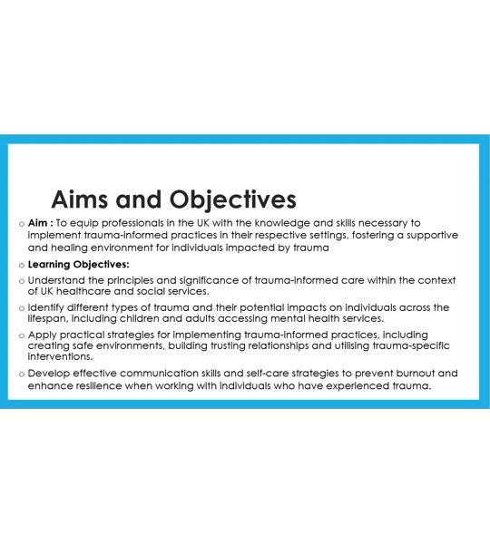 Trauma Informed Care Approaches All Care Settings Training Resources