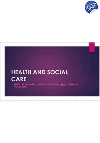Cleaner Air Programme  UKHSA Awareness and Healthcare Specific Training Resources