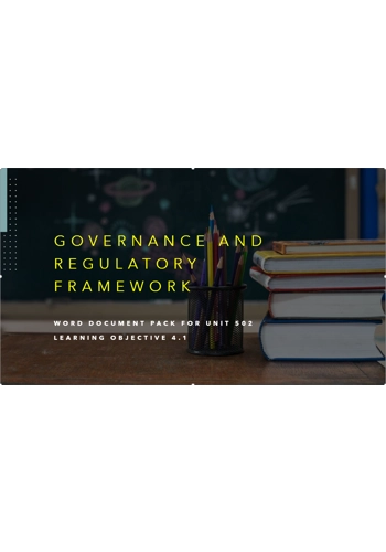 Management and Leadership - Governance and Regulatory Framework Unit 502 LO4