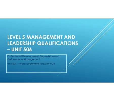 Professional Development Supervision Performance Management Unit 506 LO3 Training Resources