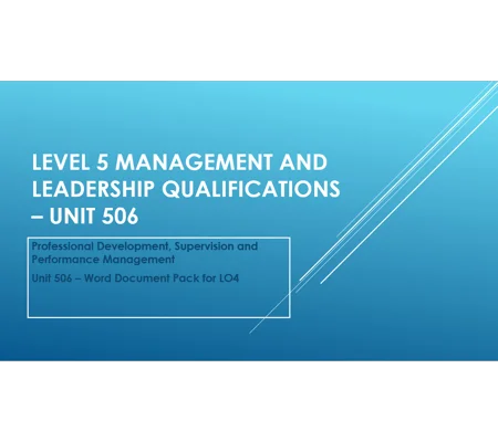 Professional Development Supervision Performance Management Unit 506 LO4 Training Resources