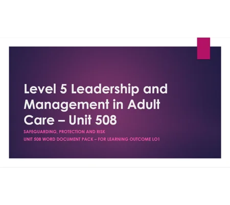 Safeguarding Protection and Risk Unit 508 LO1 Training Resources