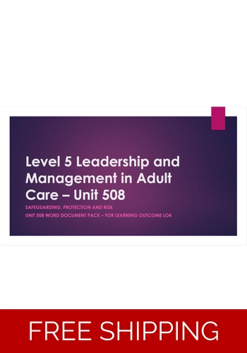 Management and Leadership - Safeguarding, Protection and Risk Unit 508 LO4