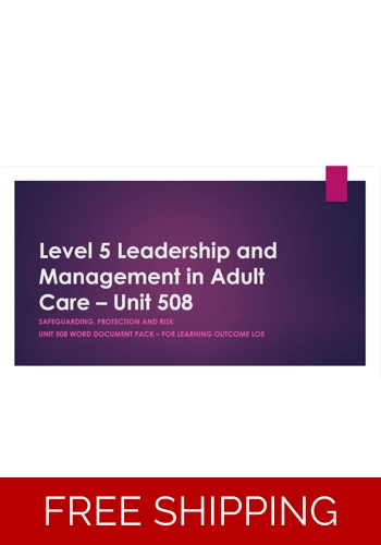 Management and Leadership - Safeguarding, Protection and Risk Unit 508 LO5
