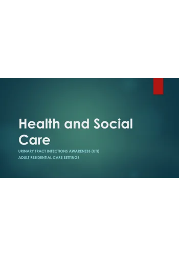 UTI Urinary Tract Infections Awareness Training Resources