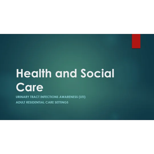 UTI Urinary Tract Infections Awareness Training Resources