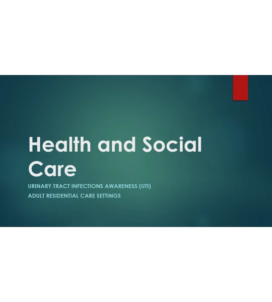 UTI Urinary Tract Infections Awareness Training Resources
