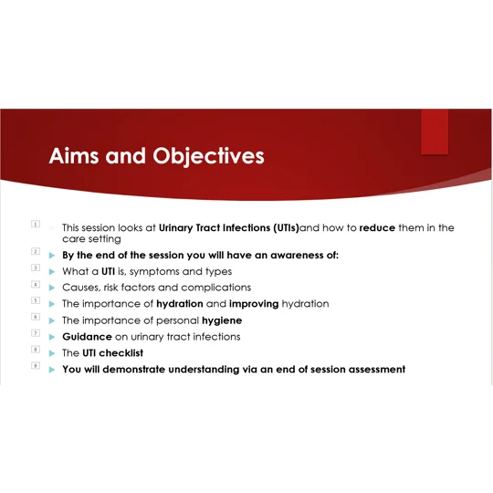 UTI Urinary Tract Infections Awareness Training Resources
