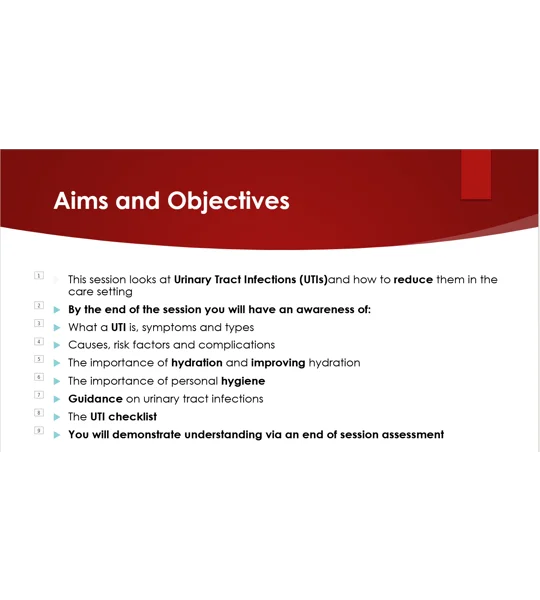 UTI Urinary Tract Infections Awareness Training Resources