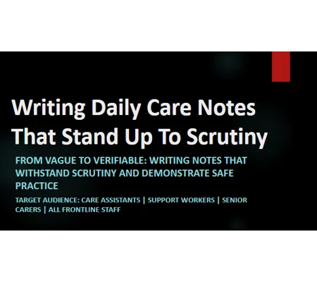 Record Keeping Writing Daily Care Notes That Stand Up To Scrutiny Workshop Training Resources