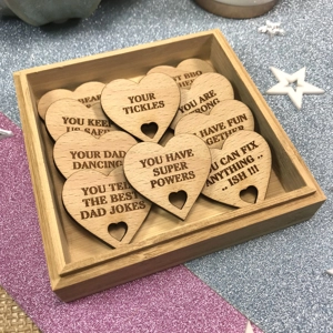 Personalised 10 Reasons Why I Love You Bamboo Box and Beech Hearts