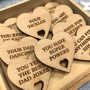 Personalised 10 Reasons Why I Love You Bamboo Box and Beech Hearts