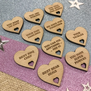 Personalised 10 Reasons Why I Love You Bamboo Box and Beech Hearts