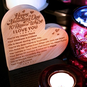 10 Reasons Why I Love You Bamboo Heart Valentine's Day Gift
