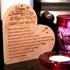 10 Reasons Why I Love You Bamboo Heart Valentine's Day Gift