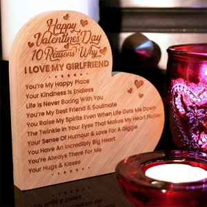 10 Reasons Why I Love You Bamboo Heart Valentine's Day Gift