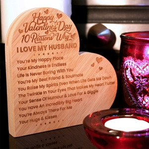 10 Reasons Why I Love You Bamboo Heart Valentine's Day Gift