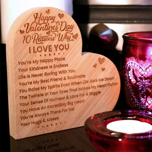 10 Reasons Why I Love You Bamboo Heart Valentine's Day Gift