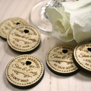 Personalised Rustic Wooden "Just Married" Wedding Table Confetti