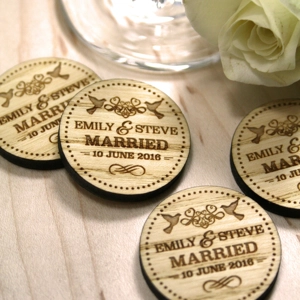 Personalised Rustic Wooden "Married" Wedding Favours Table Confetti