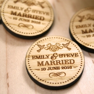 Personalised Rustic Wooden "Married" Wedding Favours Table Confetti