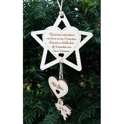 Memorial Star Christmas Tree Decoration title=