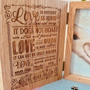 Personalised Love Is Patient Love Is Kind 5" x 7" Wedding Photo Frame