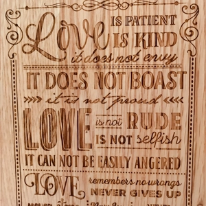 Personalised Love Is Patient Love Is Kind 5" x 7" Wedding Photo Frame