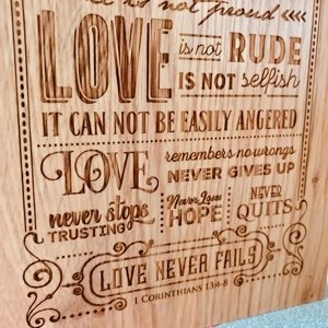 Personalised Love Is Patient Love Is Kind 5" x 7" Wedding Photo Frame