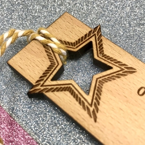 Personalised Teacher Thank You Gift Wooden Beech Bookmark Star