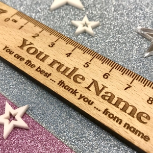 Personalised Teacher Thank You Gift Wooden Beech Bookmark Star