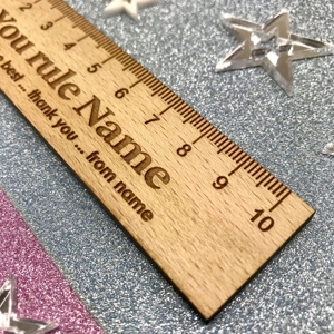 Personalised Teacher Thank You Gift Wooden Beech Bookmark Star