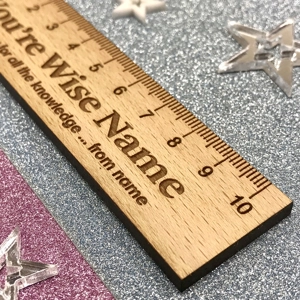 Personalised Teacher Thank You Gift Wooden Beech Bookmark Owl