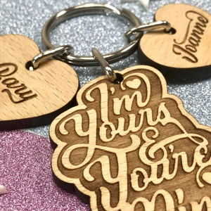 Personalised Couples Keyring "I'm Yours, You're Mine" Anniversary Gift