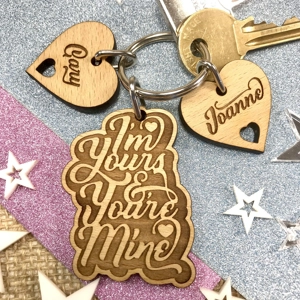 Personalised Couples Keyring "I'm Yours, You're Mine" Anniversary Gift