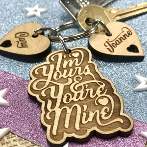 Personalised Couples Keyring "I'm Yours, You're Mine" Anniversary Gift
