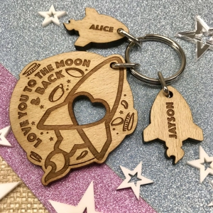 Personalised Keyring, Love You To The Moon & Back, Keychain