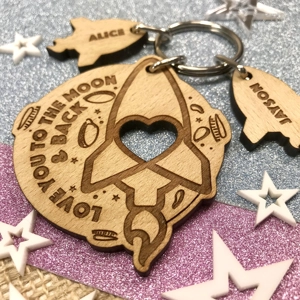 Personalised Keyring, Love You To The Moon & Back, Keychain