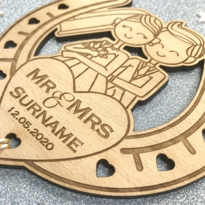 Personalised Married Couple Wooden Horseshoe Keepsake Gift