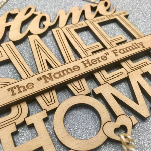 Personalised Wooden Plaque Family Home Sweet Home Gift