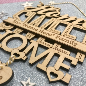 Personalised Wooden Plaque Family Home Sweet Home Gift