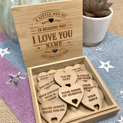 10 Reasons Why I Love You Box Personalised Anniversary, Birthday Gift title=