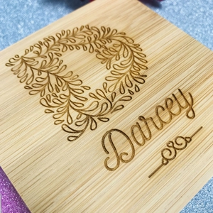 Personalised Monogram & Name Box - Initial Bamboo Keepsake