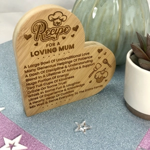 Personalised Birthday Gift Stand Up Love Heart - Recipe For A Loving ...