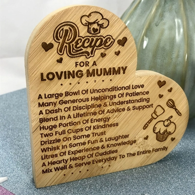 Personalised Birthday Gift Stand Up Love Heart - Recipe For A Loving ... title=
