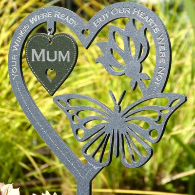 Personalised Memorial Remembrance Sympathy Butterfly Garden Ornament Gift title=